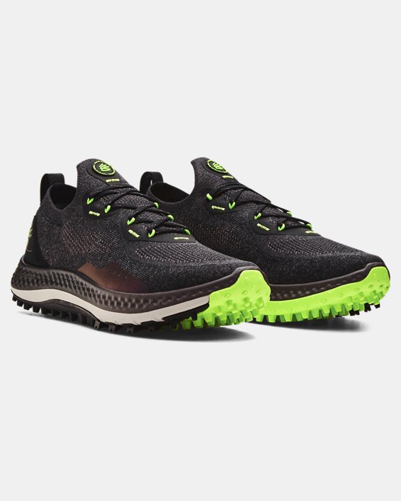 Men's UA Charged Curry Spikeless Golf Shoes in Black image number 3